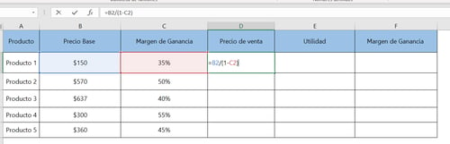 voluntario patrocinador Hamburguesa Calcula el margen de ganancia de tus productos con Excel